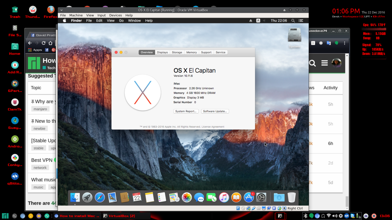 Virtualbox For Mac Os X 10.11.6 As Host